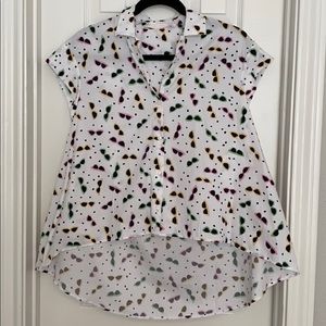 NWT Zara printed shirt very cute summer white